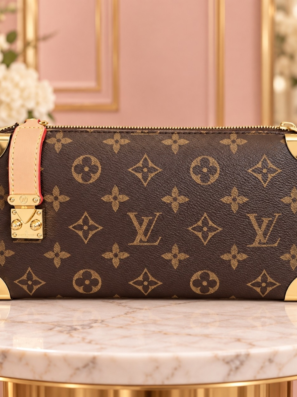 Monogram Canvas Trunk Clutch